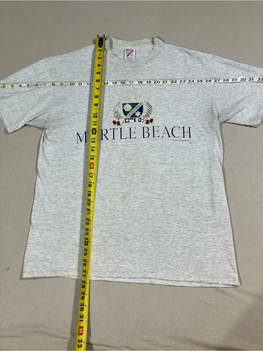 🔥Vtg 90s Myrtle Beach Single Stitch Graphic T-Shirt Jerzees Made in USA Large 🔥